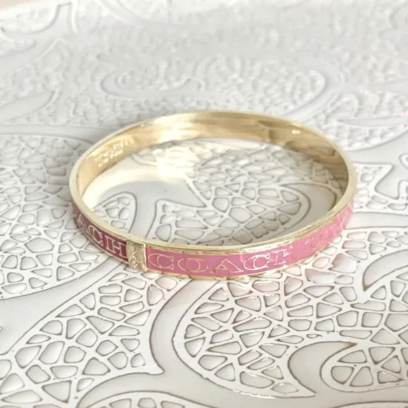 ✨NEW✨COACH PINK & GOLD BANGLE BRACELET - Picture 4 of 9